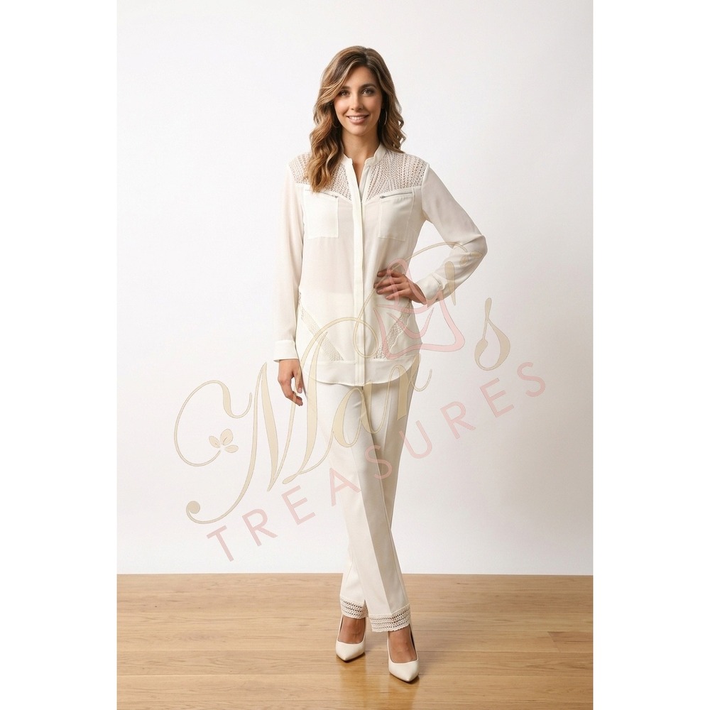 IRO Sheer Front Zip Blouse Lace Top  Sz  S
